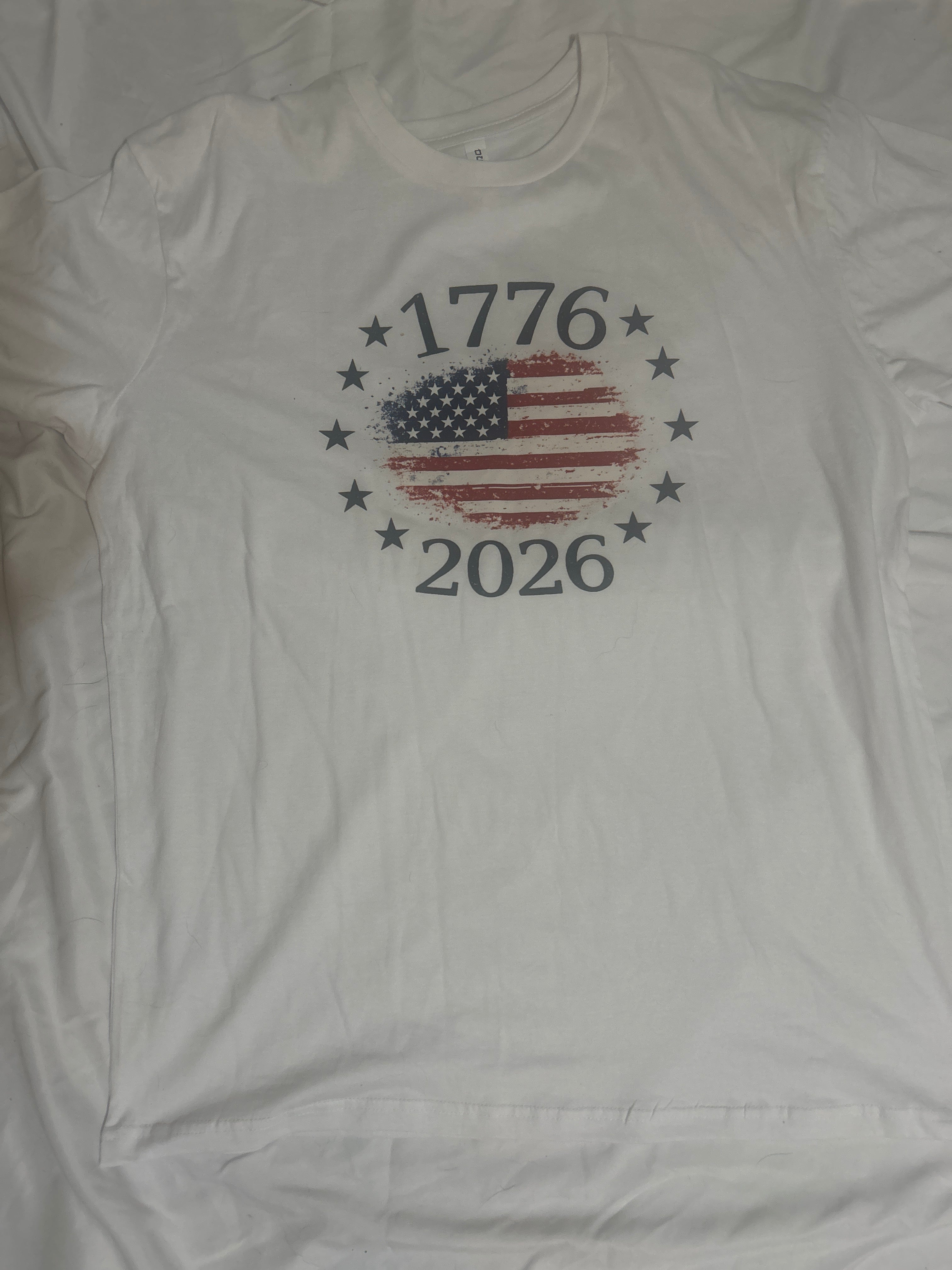 Adult sized American 250th birthday celebration t-shirt